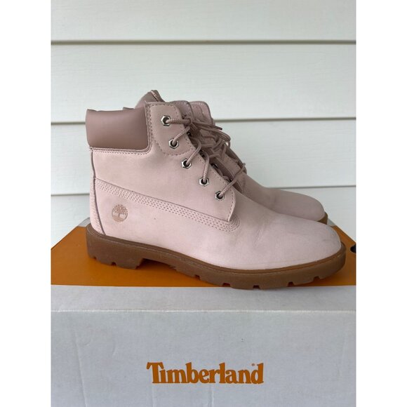 Timberland Womens 6-Inch Premium Waterproof Boots Pink Nubuck Size 7 - Picture 4 of 6